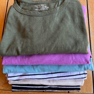 BUNDLE OF 6 Women’s Slub Cotton Tee XL 16-18 Time and Tru